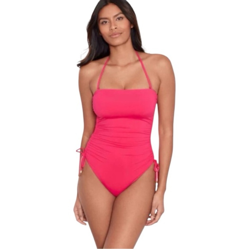 Lauren Ralph Lauren Beach Club Solids Ruched Strapless One Piece – NWT Size 14
